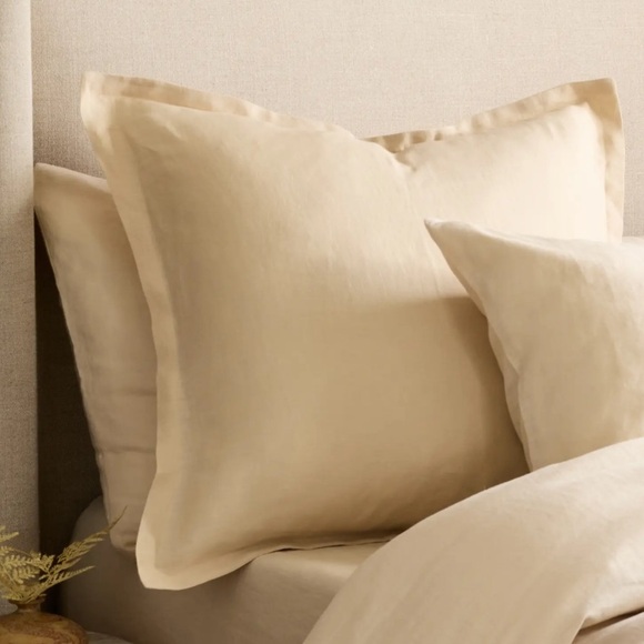 NWOT QUINCE Set Of 2 European Linen Euro Shams Oat 5070 - Picture 4 of 9